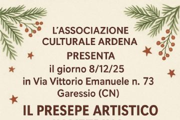 immagine: casetta del presepe con Giuseppe, Maria e Gesù Bambino
L'Associazione Culturale Ardena presenta l'8 dicembre 2025 in Via Vittorio Emanuele n. 73 "Il presepe artistico in vetrina" ispirato all'ambiente garessino dell'artista Luciana Scarone.
Il presepe sarà sempre visitabile fino all'08.01.2026.