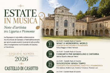 La rassegna è nata dalla collaborazione tra il Comune di Garessio e FestivalAlcontrario per promuovere eventi musicali di alto profilo che si svolgeranno tra il Castello di Casotto ed il territorio,
Nei mesi di luglio e agosto 2026 al Castello di Casotto si svolgeranno i seguenti concerti:
- 11 luglio 2026 ore 16,00  "What a wonderful world" - concerto per tromba e pianoforte - Felice Reggio e Fabio Vernizzi
- 18 luglio 2026 ore 16,00 concerto per mandolino e chitarra - Sabino Spath e Manuel Merio
- 25 luglio 2026 ore 16,00 "Suggestioni senza tempo" - concerto per sassofono, fagotto e fisarmonica - Trio italiano Endrio Luti, Cristina Trimarco, Thomas Luti
- 8 agosto 2026 ore 17,00 concerto del duo Conte - Piccolo - Francesca Conte e Samuel Piccolo, violini
- 22 agosto 2026 ore 16,00 "Django e dintorni - concerto - Gipsy Friends: Michele Menardi Noguera, Federico Brasco e Giulio Granero

Sabato 12 settembre 2026 ore 21,00, presso la Chiesa di Sant'Antonio da Padova a Pamparato, si svolgerà il concerto d'organo del Maestro Juan Pardell Solé.

La direzione artistica della rassegna è curata dal Maestro Juan Pardell Solé - organista titolare Emerito della Cappella Musicale Pontificia "Sistina" e delle Celebrazioni Pontificie

Ingresso gratuito